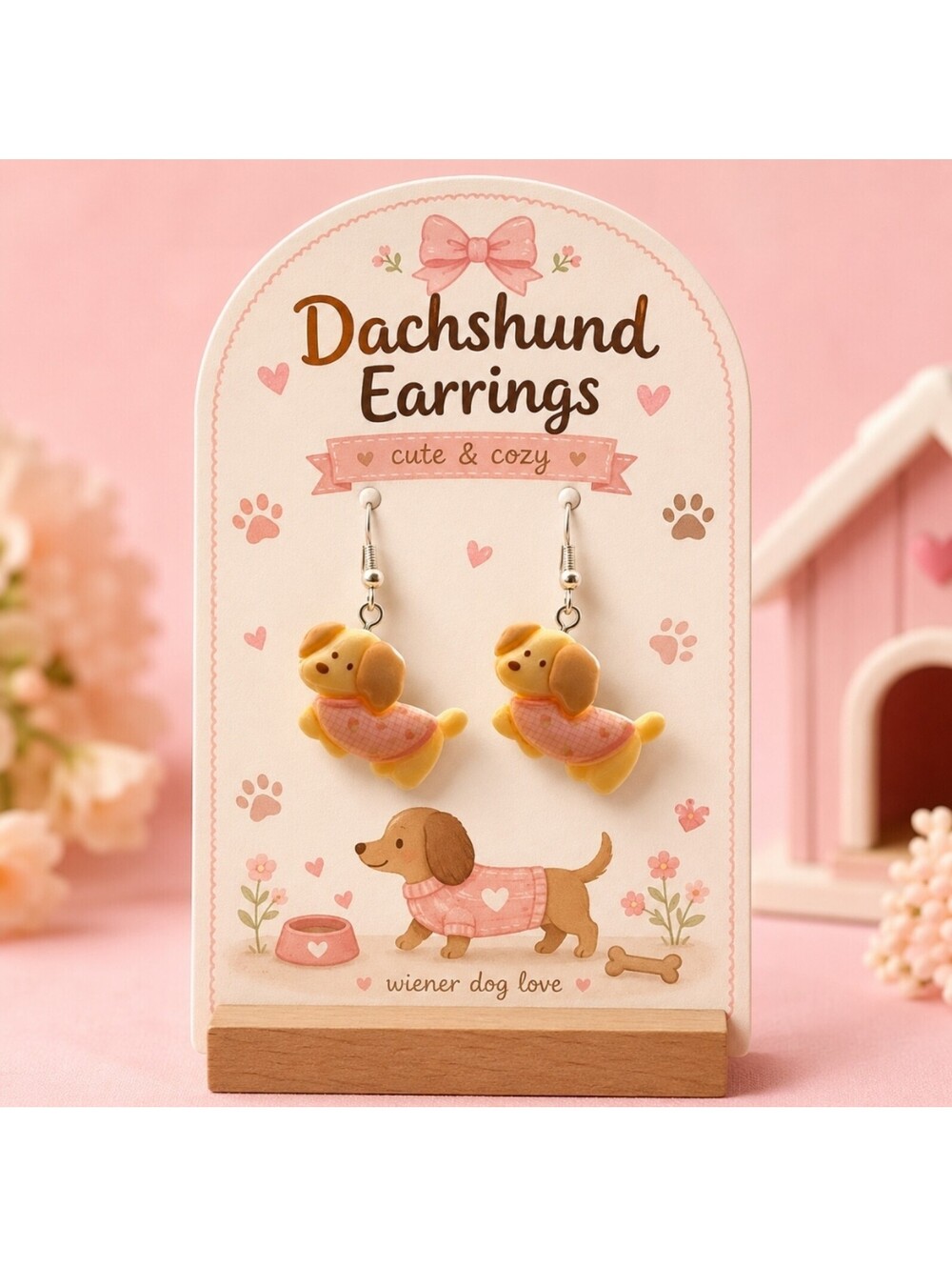 Dachshund Doxie Weiner Dog Hypoallergenic Fun Jewelry Earrings
